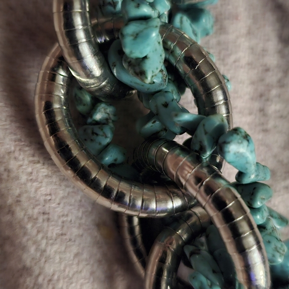 Stacked Coil Necklace Snake Chain - Picture 2 of 8
